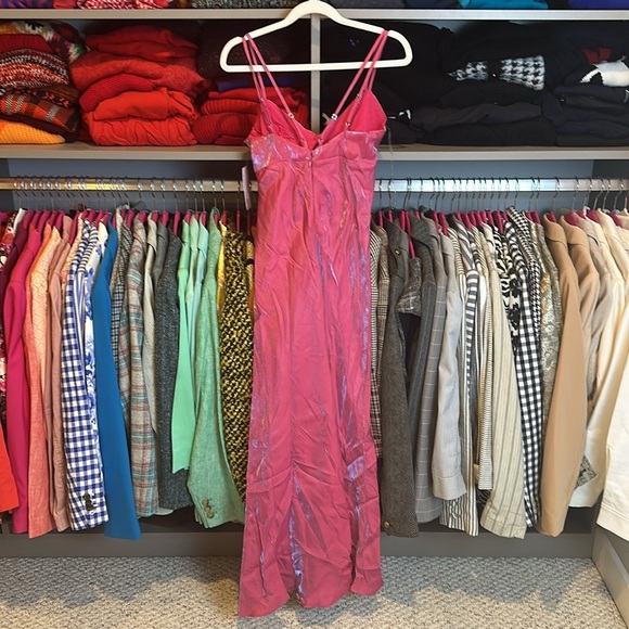 Wild Fable satiny pink adjustable strap back zipper closure midi dress XXS NWT - Picture 3 of 3
